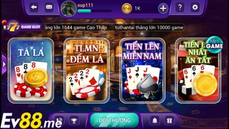 Giới thiệu các game bài phổ biến tại sảnh KingMidas