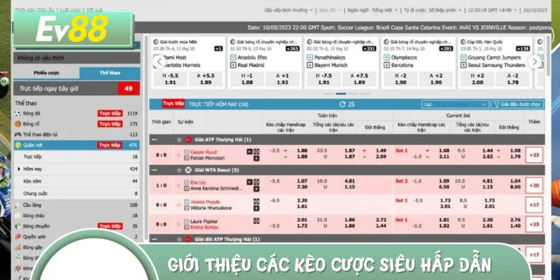 Sân chơi mang đến đa dạng sự lựa chọn kèo cược