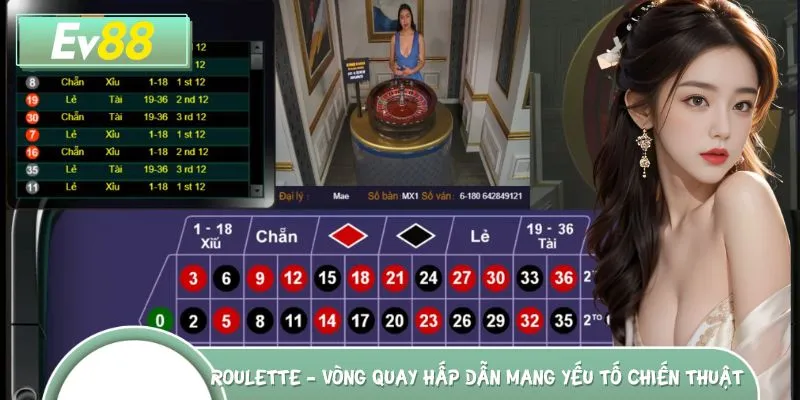 Cá cược Roulette tại casino EV88 áp dụng mức trả thưởng hấp dẫn