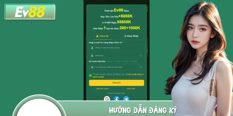 Người chơi EV88 có thể dễ dàng đăng ký tài khoản chỉ với vài bước đơn giản