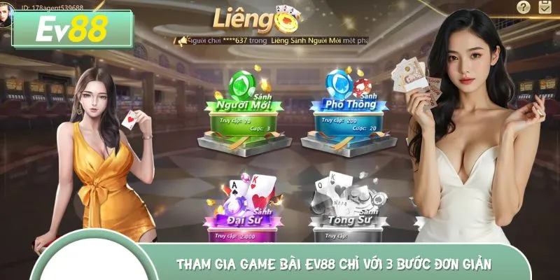 Trải nghiệm hàng trăm ván game bài EV88 đỉnh cao chỉ trong 1 nốt nhạc
